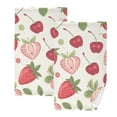 thumbnail image 1 of Strawberry and Cherry Cotton Face Towels Sets Absorbent Hand Towel 2 PCs Soft Towel for Bathroom Kitchen Hotel Decoration, 1 of 8