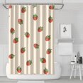 thumbnail image 1 of Strawberry and Dot Beige Pattern Modern Waterproof Shower Curtain Set with 12 Hooks, Washable Decorative Bathroom Shower Curtain, 1 of 6