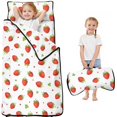 thumbnail image 1 of Strawberry and Dot White Pattern Teens Toddler Nap Mat with Pillow, Sleeping Mat Bag for Preschool Daycare 50"x20", 1 of 6