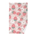 thumbnail image 1 of Strawberry and Flower Pattern Bath Towel 100% Cotton Soft Thick High Absorbency Hand Face Towel Single Pack 16x28in, 1 of 7