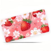 Strawberry and Flower Pattern Funny Personalized License Plate Rust-proof Stainless Steel Metal License Plate Suitable For Men And Women 12.2 x 6.2