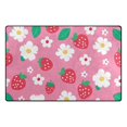thumbnail image 1 of Strawberry and Flower Pattern Memory Foam Area Rug 31"x20" Non Slip, Absorbent, Fade Proof for Living Room, Bedroom, Office, 1 of 7