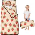 thumbnail image 1 of Strawberry and Flower Pink Pattern Teens Toddler Nap Mat with Pillow, Sleeping Mat Bag for Preschool Daycare 50"x20", 1 of 6