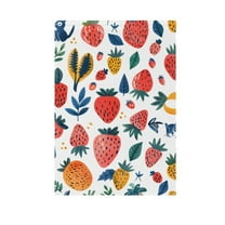 Strawberry and Leaf Garden Flag House Banner 12" x 18" Double Sided Outdoor Yard Decoration