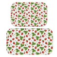 thumbnail image 1 of Strawberry and Leaf White Pattern Bath Mat Set Of 2,Non-Slip Rug for Bathroom,Kitchen,Bedroom,Entrance, 30x17 and 23.5x15.7 Inches, 1 of 5