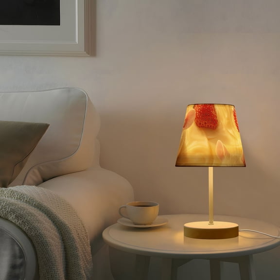 Strawberry and Mice Desk Lamp 3 Color Modes LED Table Lamp Nightstand Reading Light for Bedroom Living Room