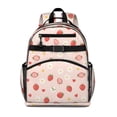thumbnail image 1 of Strawberry and Slice Pink Pattern Cute School Backpack Bag for School with Padded Back and Adjustable Shoulder Straps 15.25"x11.5"x5.25", 1 of 5
