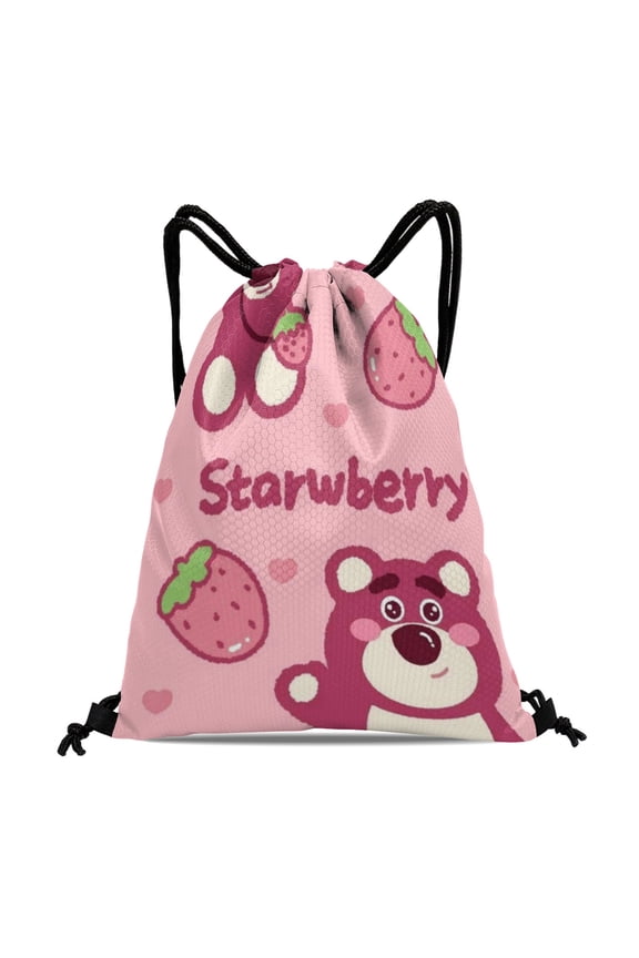 Strawberry bear Hiker and Swimmer Bag:Waterproof and suitable for fitness, yoga, travel, beach, and shopping, measuring 15.7*17.7 inches.