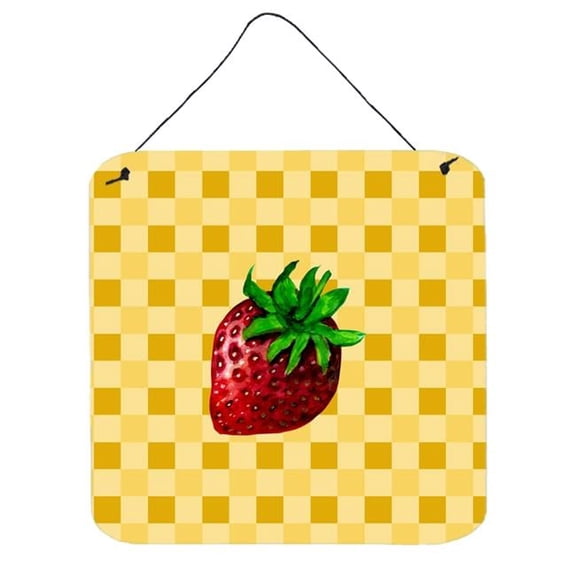 Strawberry on Basketweave Wall or Door Hanging Prints