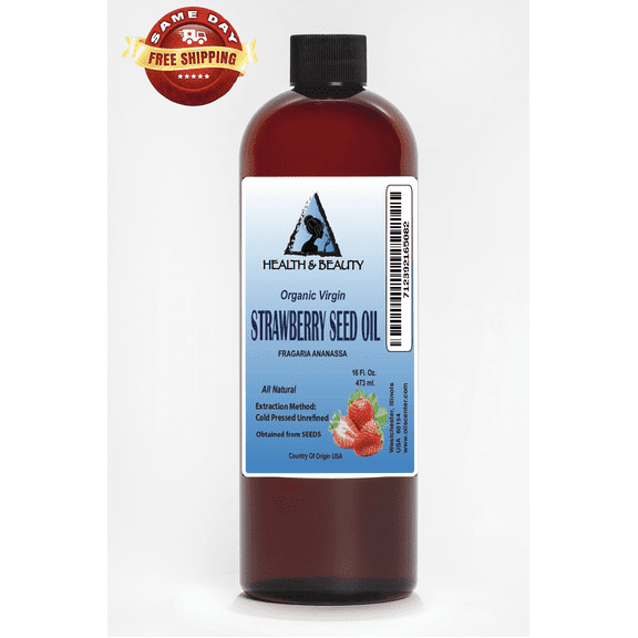 Strawberry seed oil unrefined organic virgin by h&b oils center natural 16 oz
