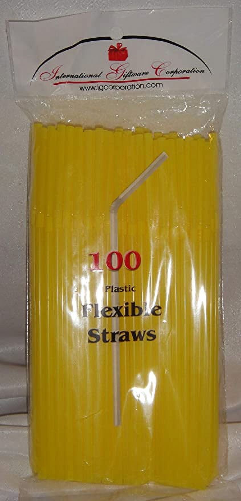 Straws 100 Yellow Flex / Flexible Drinking Straws Luau Wedding