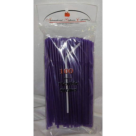 Straws - 500 Purple Flex / Flexible Drinking Straws - Luau - Wedding Reception - Party Supplies - Flexible Bendy Straws