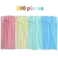 thumbnail image 1 of Straws Clearance! Colorful Shaped Long Disposable Straws 200pcs, Flexible Party Disposable Plastic Drinking Straws - Assorted Colors 200PCS, 1 of 6