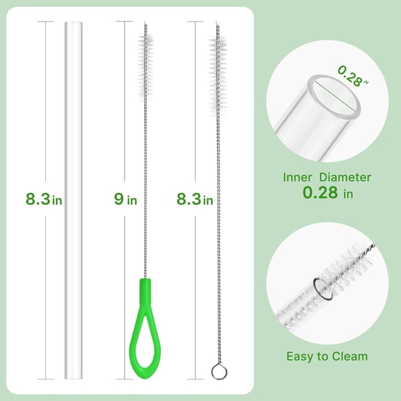 Straws for Yeti Rambler Bottle, 5 Pcs Replacement Straws for YETI Rambler 12 oz, 18oz, 26oz, 36oz, 64 oz Insulated Bottle, Accessories for Yeti, Cleaning Brush$$Home Decor, Kitchen, & Other