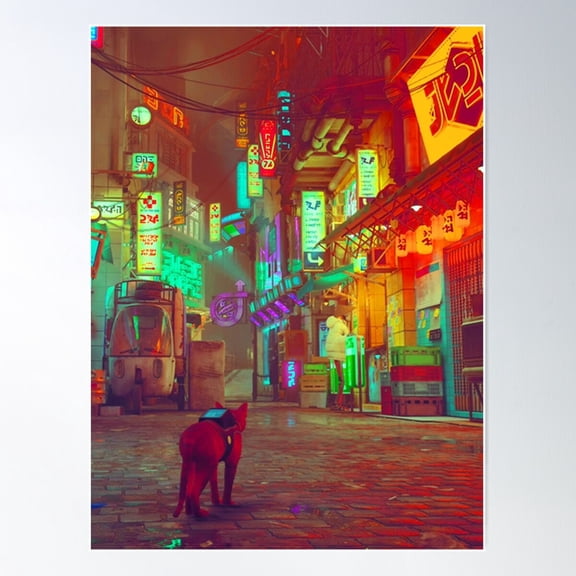 Stray Cat Trend Poster Wall Art, Modern Wall Decor For Living Room Bedroom, 8x12 UNFRAMED