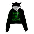 thumbnail image 1 of Stray Crop Top Cat Ears Hoodie Women Cat Ear Kids Sweatshirt K-pop Hip-hop Fans Hoodies, 1 of 4