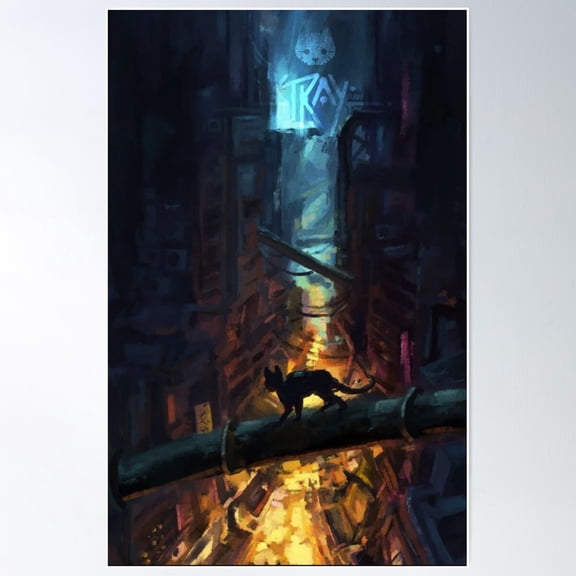 Stray Game - Artwork Poster Wall Art, Modern Wall Decor For Living Room Bedroom, 8x12 UNFRAMED