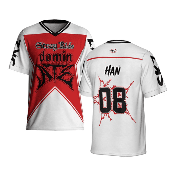 Stray Kids 2025 DominATE World Tour Official Merch! Unisex Football-Style Harajuku Trendy T-Shirt