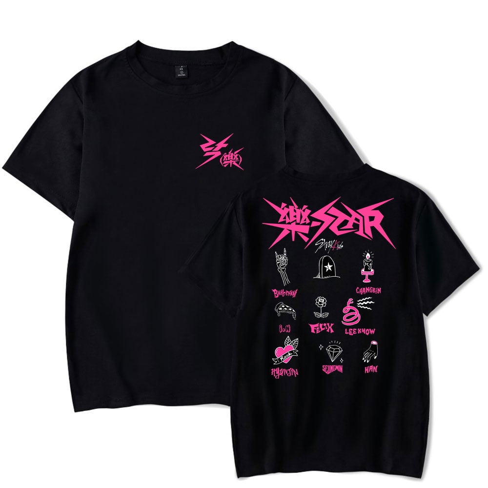 StrayKids ストレイキッズ スキズ 公式　フーディ Tシャツ Stray Kids 5-Star Album T-Shirt Cosplay Tee Merch Summer For Women
