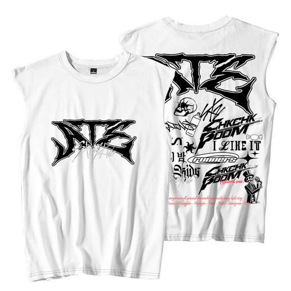Stray Kids Ate Tracklist Sleeveless T-Shirts SKZ Dominate World Tour Merch Unisex Streetwear Tee