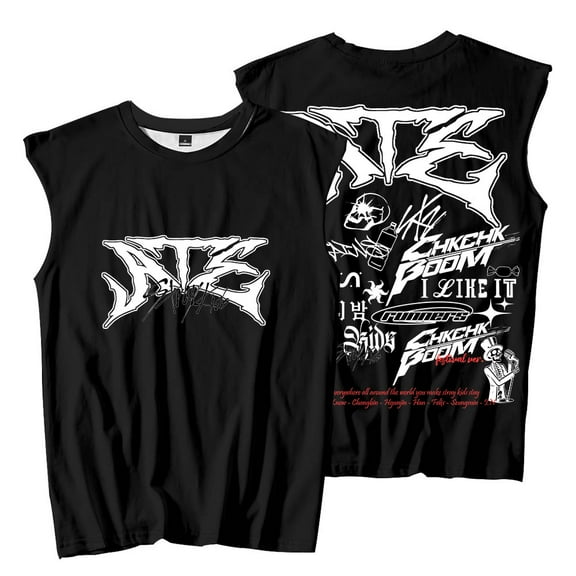 Stray Kids Ate Tracklist Sleeveless T-Shirts SKZ Dominate World Tour Merch Unisex Streetwear Tee