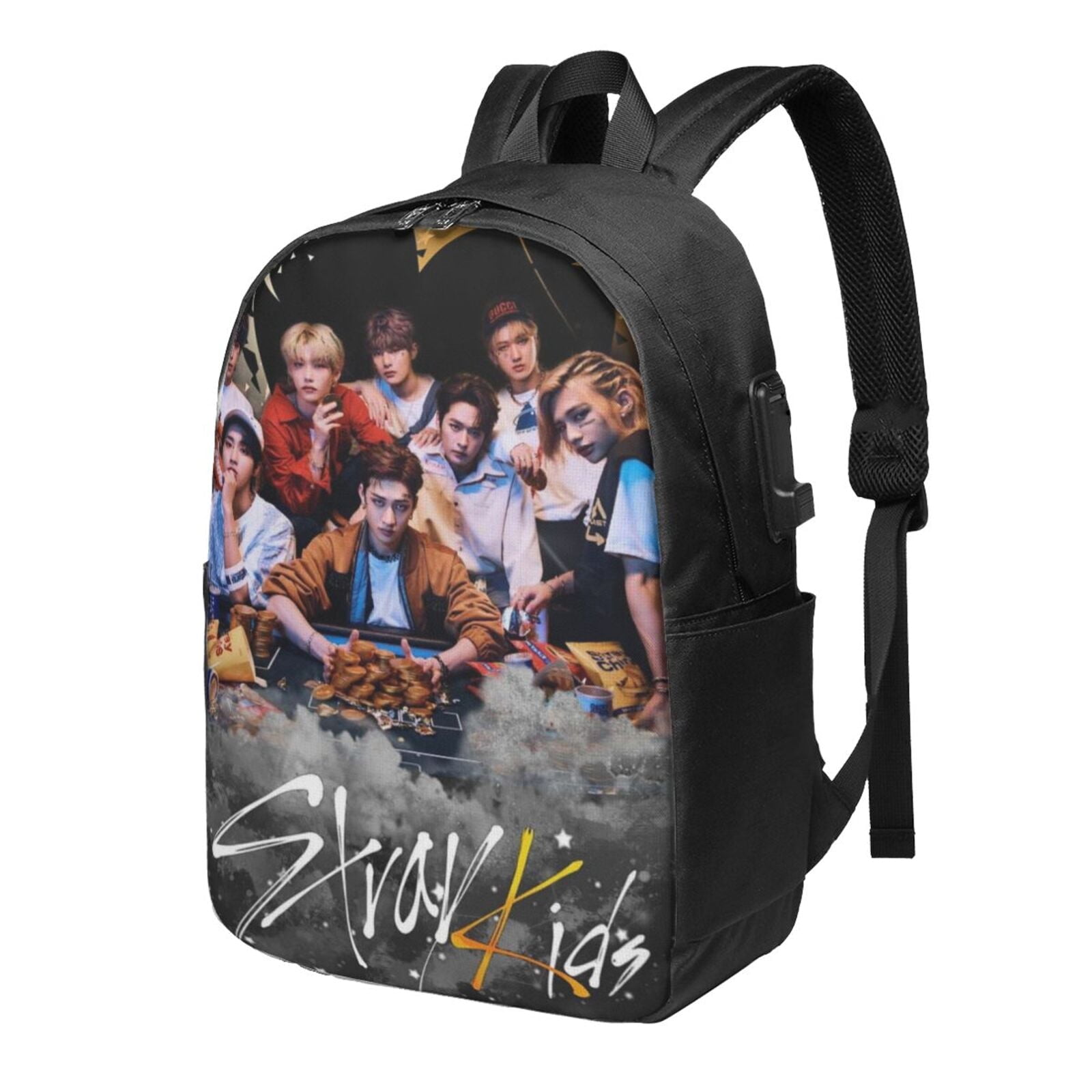Stray Kids Backpack For Men Women Teen , Water Resistant Casual Daypack Fits Laptop With Usb Charging Port,17 In Bookbag For Travel,School,Hiking,Gift Stray Kids Backpack For Men Women Teen , Water Resistant Casual Daypack Fits Laptop With Usb Charging Port,17 In Bookbag For Travel,School,Hiking,Gift