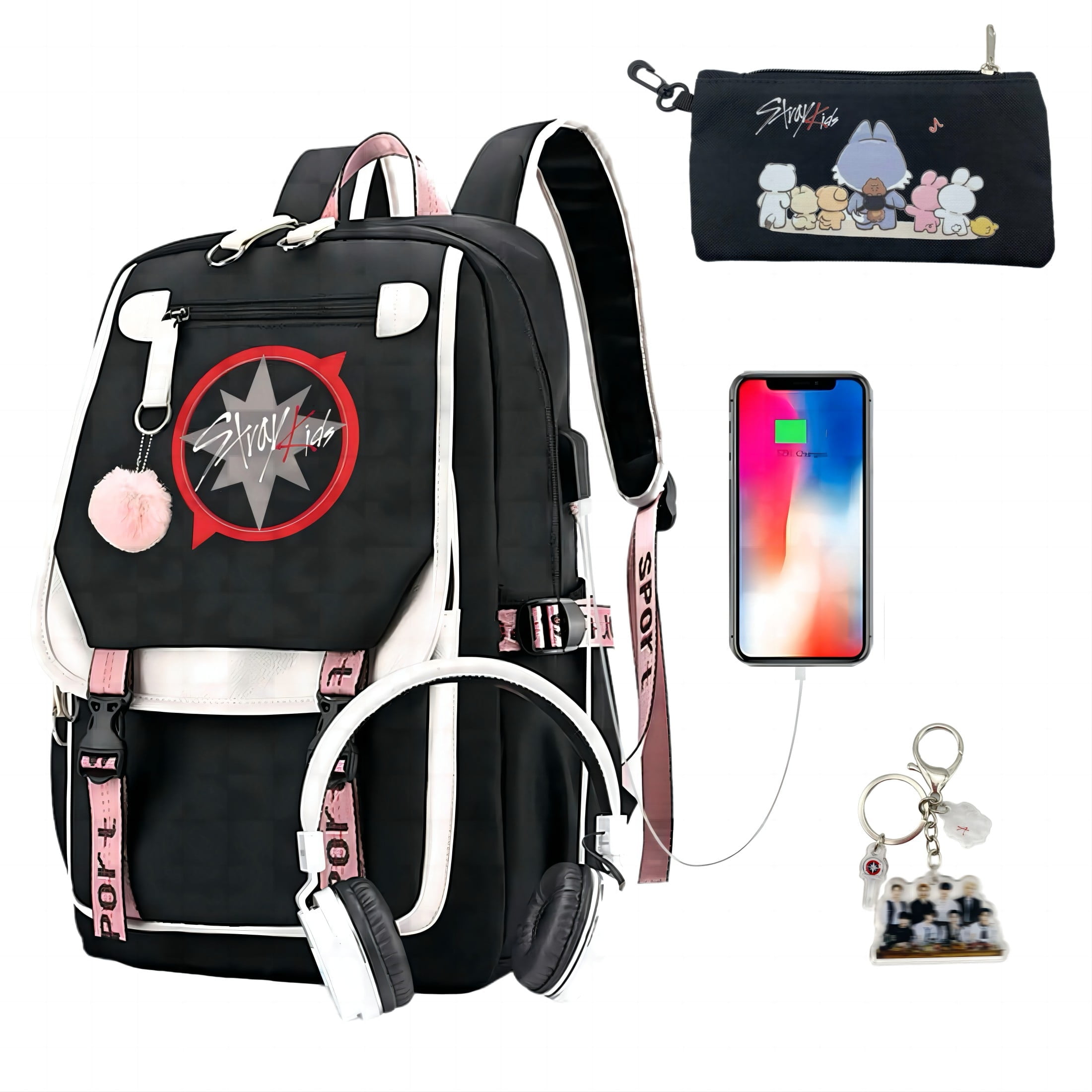 Stray Kidss Backpack School Bag Laptop Backpack with USB Port