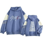 HAOSI Stray Kids Bangchan Felix Hyunjin Kpop Merch Hoodie - Unisex Cosplay Long Sleeve Streetwear Sweatshirt,L,Sky Blue