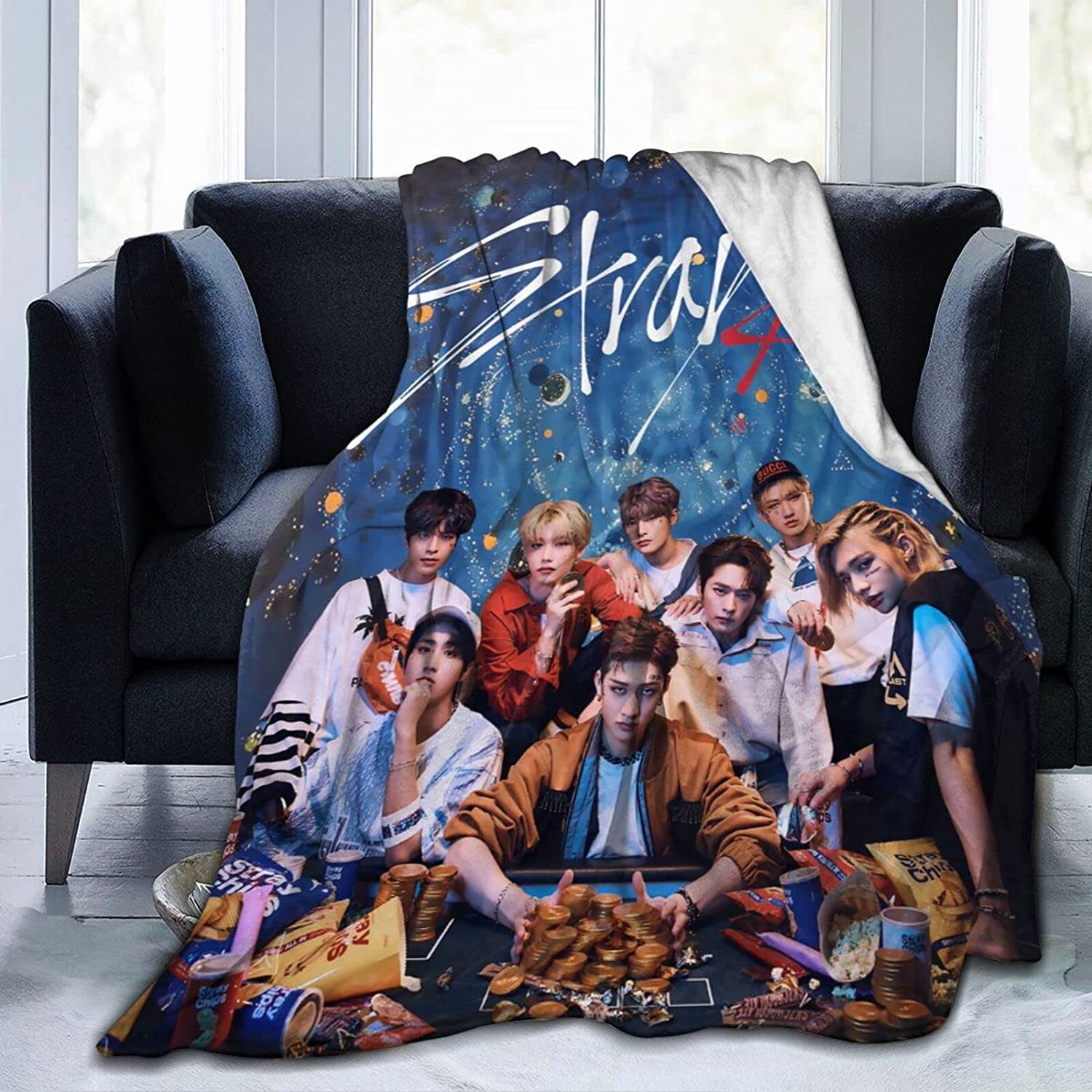 Stray Kids Blanket Super Soft Stray Flannel Throw Hyunjin Bangchan