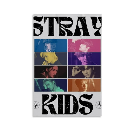 Stray Kids Boys Group (1) Painting Vintage Poster Picture Print Wall Art Poster Painting Canvas Posters Artworks Gift Room Aesthetic