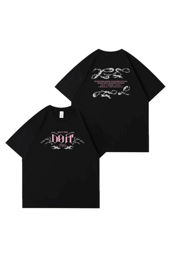 Stray Kids "DOIT" Pink T-Shirt - K-Pop Fan Merch, 100% Cotton Short Sleeve Tee with Back Graphic, Unisex S-3XL Gift for Teens & Concert Goers