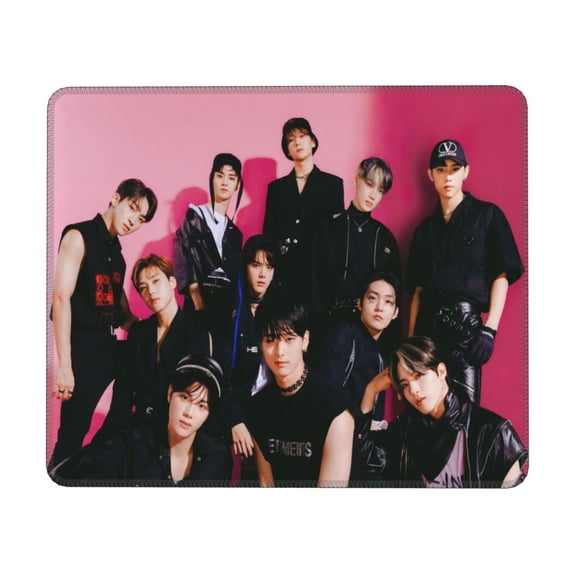 Stray Kids Desk Mat, Gaming Mouse Pad Mat with Non-Slip Base Stitched Edges Mousepad for Computer, Office, and Laptop 10 x 12 inch