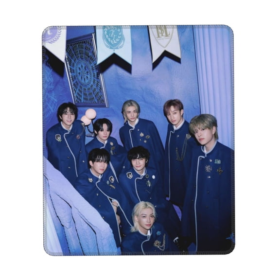 Stray Kids Desk Mat, Gaming Mouse Pad Mat with Non-Slip Base Stitched Edges Mousepad for Computer, Office, and Laptop 10 x 12 inch