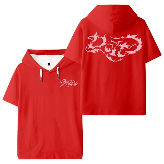 Stray Kids Do It Album Merch Hooded T-shirt Short Sleeve Tee Women Men Outdoor Streetwear Tops