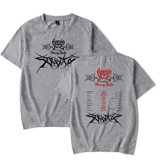 Stray Kids Domiate World Tour T-Shirt Merch Summer For Women/Men Unisex O-neck Short Sleeve Tshirt Fashion Streetwear