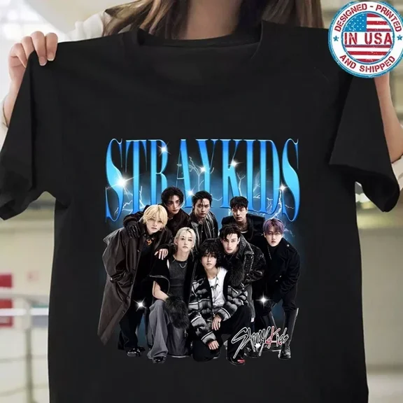 Stray Kids DominATE World Tour US Gift FOr Fan T Shirt Full Size S-5XL ,Black Color,Size 3XL
