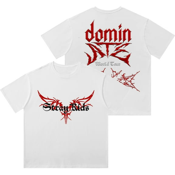Stray Kids Dominate Logo Vintage Wash Tee SKZ World Tour Merch Cotton Top Unisex Fashion T-Shirts