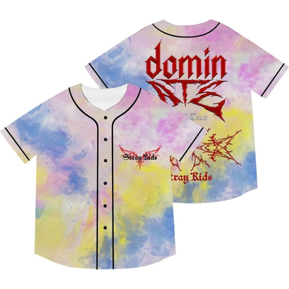 Stray Kids Dominate World Tour Logo Baseball Jacket Tee Unisex Fashion Kpop Short Sleeve T-Shirts