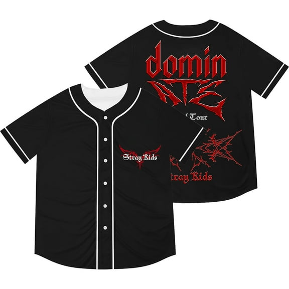 Stray Kids Dominate World Tour Logo Baseball Jacket Tee Unisex Fashion Kpop Short Sleeve T-Shirts