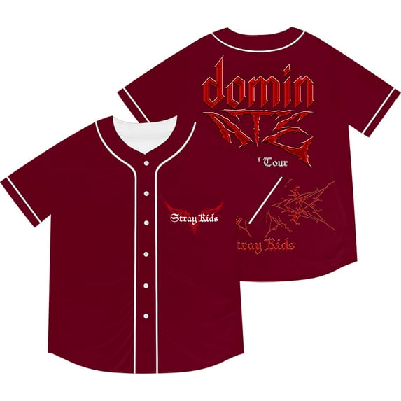 Stray Kids Dominate World Tour Logo Baseball Jacket Tee Unisex Fashion Kpop Short Sleeve T-Shirts