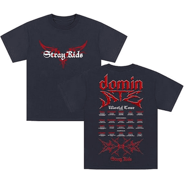 Stray Kids Dominate World Tour T-Shirt Crewneck Short Sleeve Cotton Tee Women Men Streetwear Trendy Outfits