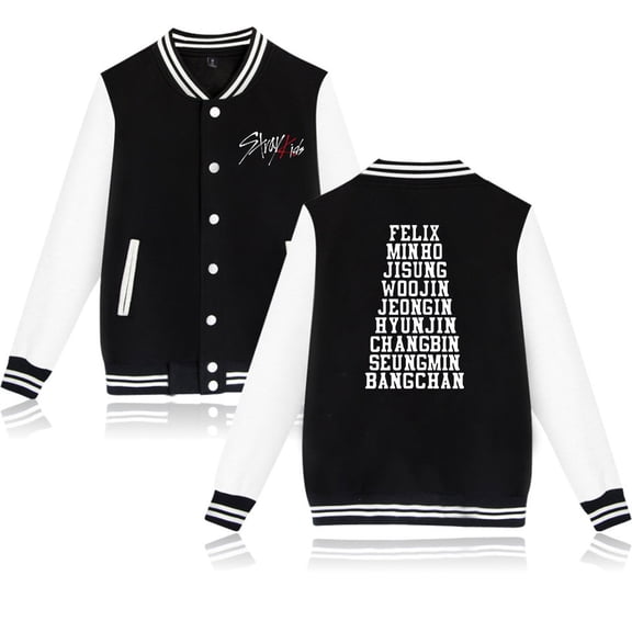 Stray Kids Hip hop fashion men's and women's long sleeved baseball jackets