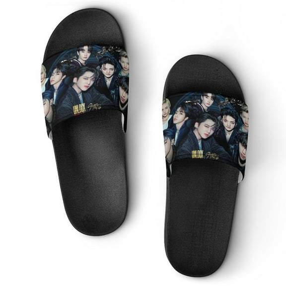 Stray Kids Home Slippers Slide Sandals, Casual Pool Slide Outdoor, Slip-On Sandals Beach Slippers Shower Shoes for Mens Womens Boys Girls