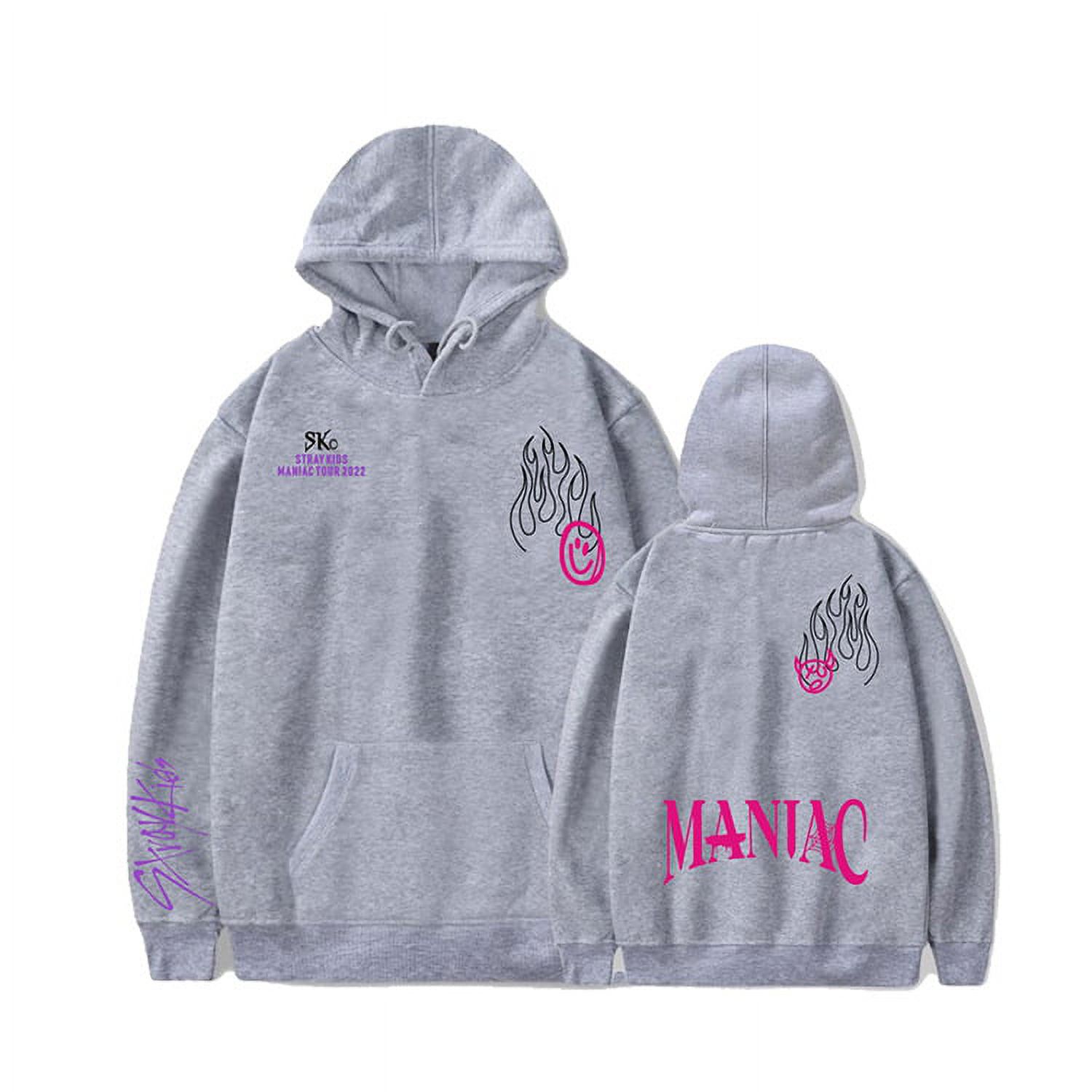 Flyself Kpop Stray Kids Title Song MANIAC capuchontrui heren dames Y2K E-Girl Zip Up Hoodies lange mouwen sweatshirts pullover casual bovenstuk Harajuku oversized jas, Black 8, 4XL