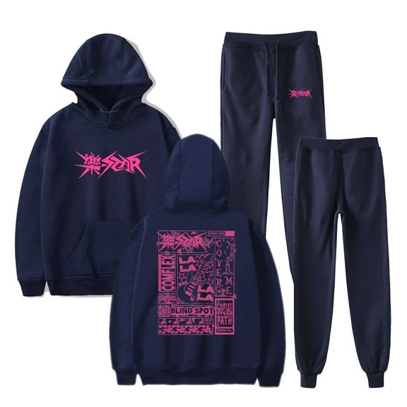 Stray Kids Hoodies Set Rock Star Album Merch For Men/Women Sweatshirt Pants Two Piece Set Cosplay Hooded Streetwear