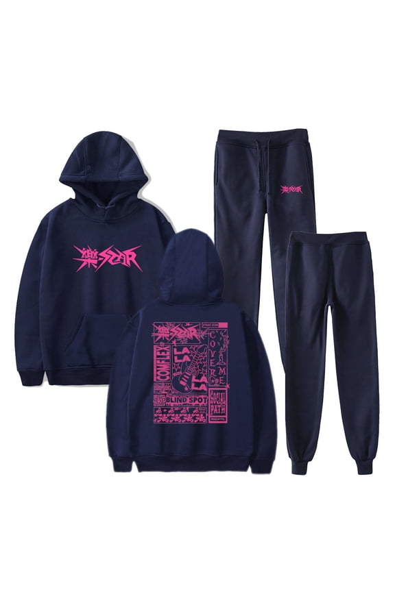 Stray Kids Hoodies Set Rock Star Album Merch For Men/Women Sweatshirt Pants Two Piece Set Cosplay Hooded Streetwear