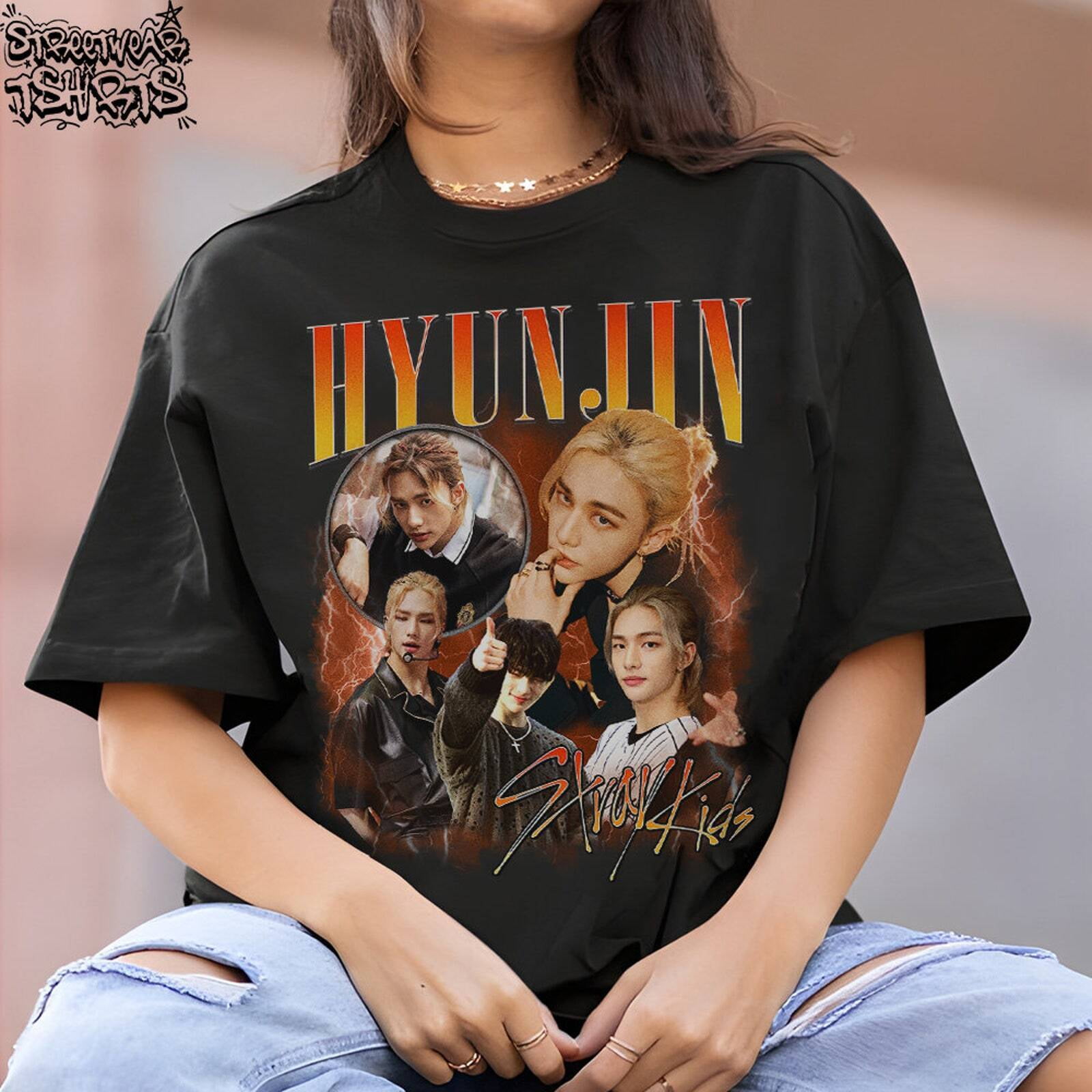 Stray Kids Hyunjin Retro Bootleg Tshirt, Hyunjin T shirt, Stray kids
