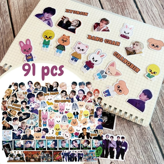 Stray Kids K-Pop Idol Sticker Pack 100PCS Waterproof Vinyl Stickers for Scrapbooking Laptop Phone Skateboard Luggage DIY Decor Removable and Durable Fan Merchandise Collection