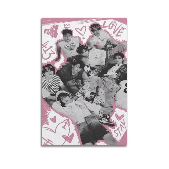 Stray Kids Korean Boy Band Kpop Poster Poster Album Cover Posters for Bedroom Wall Art Canvas Posters Music Album Cover Poster