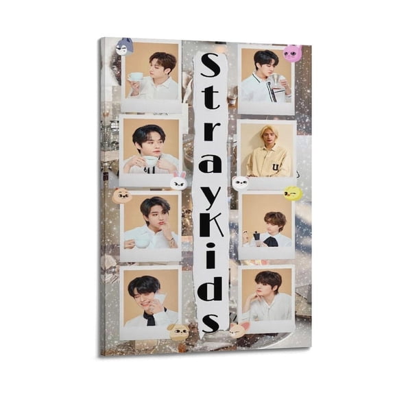Stray Kids Korean Boy Band Kpop Poster Poster Album Cover Posters for Bedroom Wall Art Canvas Posters Music Album Cover Poster
